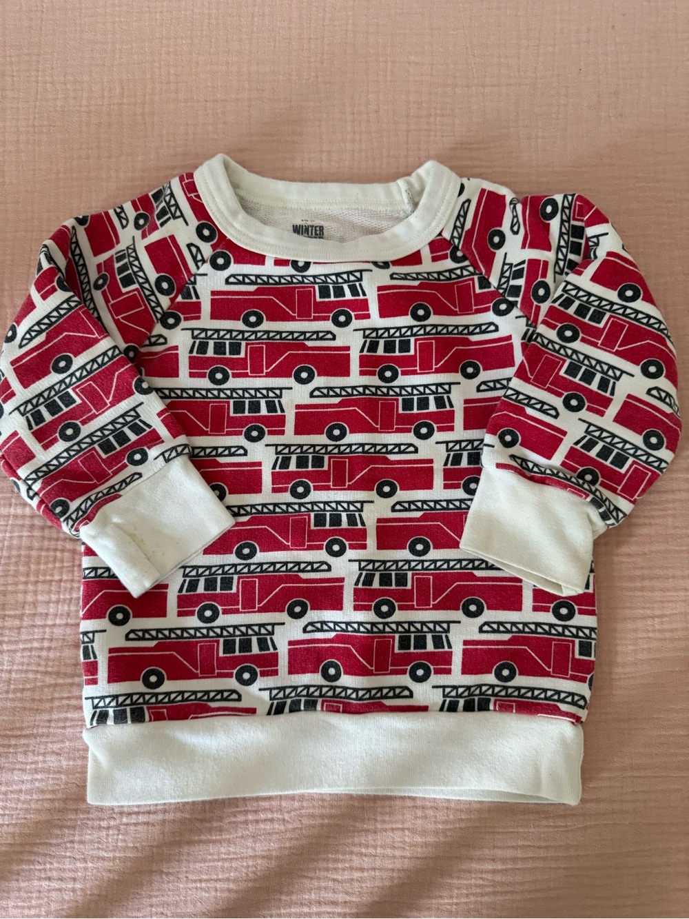 Organic cotton Fire Truck Crewneck Sweatshirt